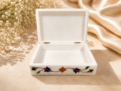 Large Italian Alabaster Marble Jewellery Box