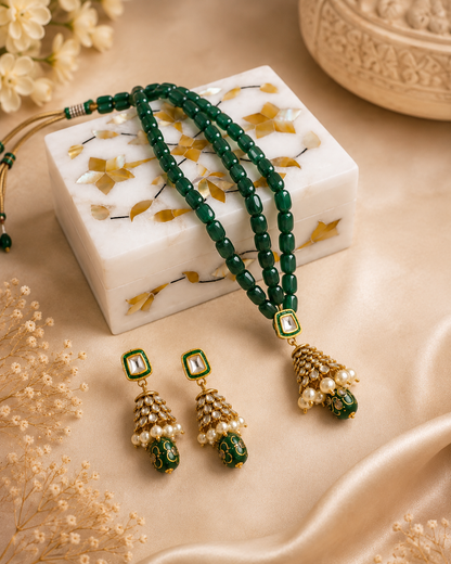 Classic Luxe Marble Gift Set – Emerald Green Jewellery & Handcrafted Box
