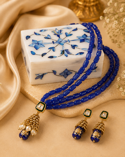 Royal Blue Marble Gift Set – Blue Jewellery & Handcrafted Box