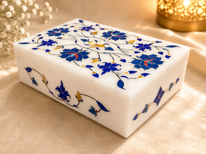 Large Italian Alabaster Marble Jewellery Box