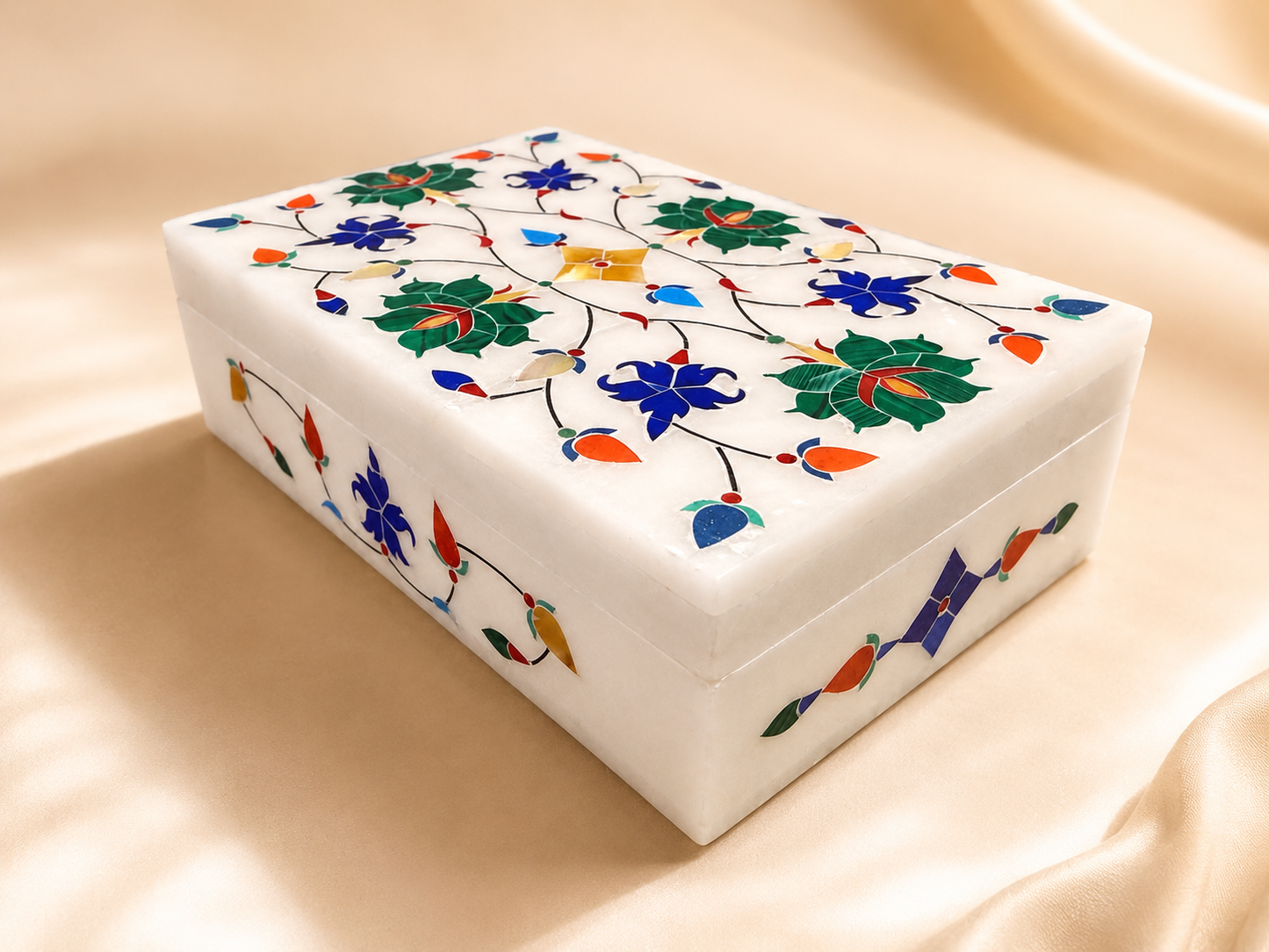 Large Italian Alabaster Marble Jewellery Box