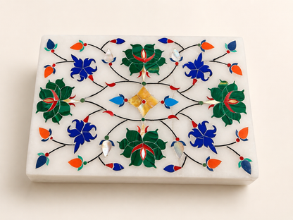 Large Italian Alabaster Marble Jewellery Box