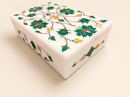 Large Italian Alabaster Marble Jewellery Box
