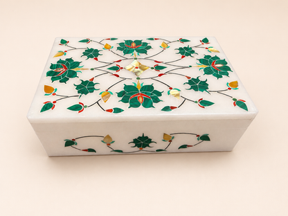 Large Italian Alabaster Marble Jewellery Box