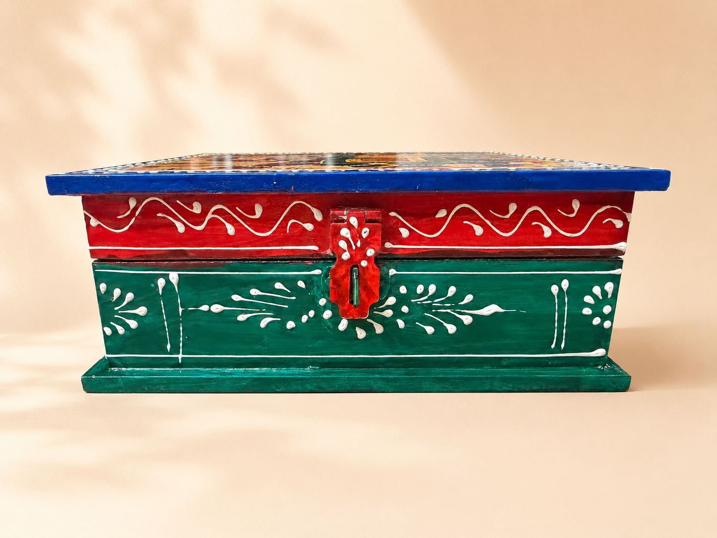 Hand-Painted Medium Wooden Jewellery Box – Royal Art Design
