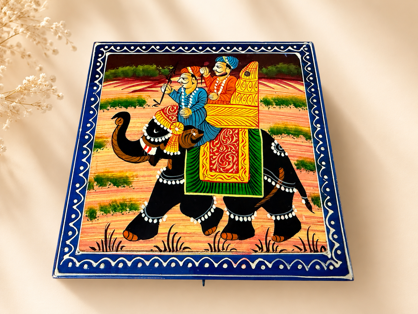 Hand-Painted Medium Wooden Jewellery Box – Royal Art Design