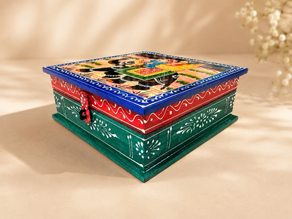 Hand-Painted Medium Wooden Jewellery Box – Royal Art Design