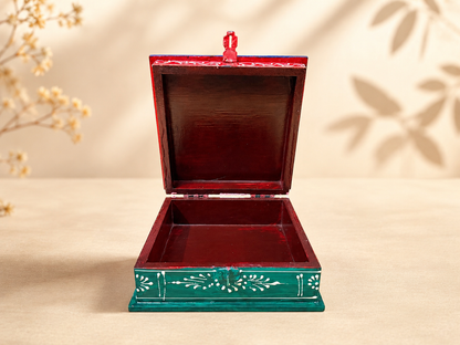 Hand-Painted Medium Wooden Jewellery Box – Royal Art Design