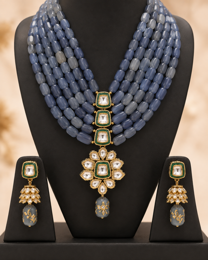 Handmade Rajasthani Patwa Jewellery Set with Earrings