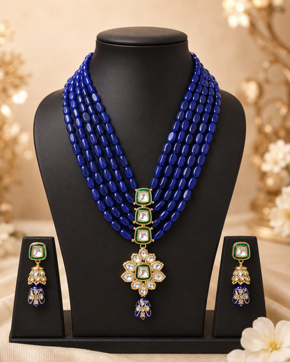 Handmade Rajasthani Patwa Jewellery Set with Earrings