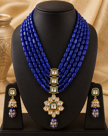 Handmade Rajasthani Patwa Jewellery Set with Earrings