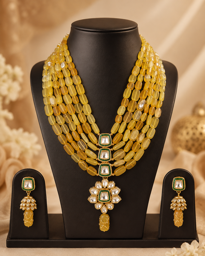 Handmade Rajasthani Patwa Jewellery Set with Earrings