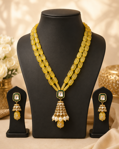Handmade Rajasthani Patwa Jewellery Set with Earrings