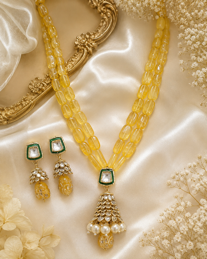 Handmade Rajasthani Patwa Jewellery Set with Earrings
