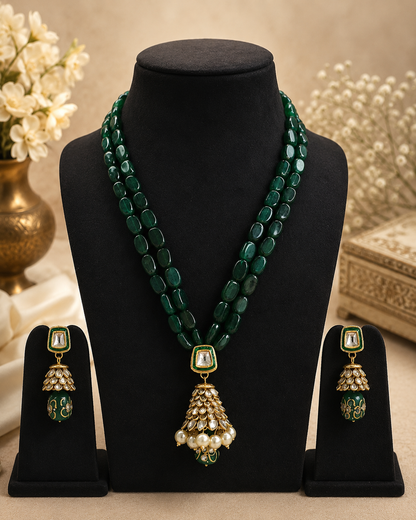 Handmade Rajasthani Patwa Jewellery Set with Earrings