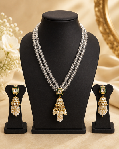 Handmade Rajasthani Patwa Jewellery Set with Earrings