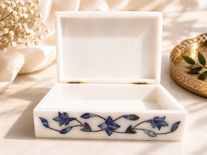 Large Italian Alabaster Marble Jewellery Box